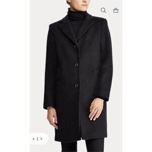 Lauren Ralph Lauren Women’s Navy Wool Blend Coat Size 4 Classic Tailored Jacket